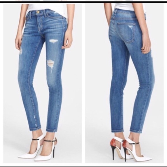 Current/Elliott Denim - Current/Elliot the stiletto Jean in benet destroy